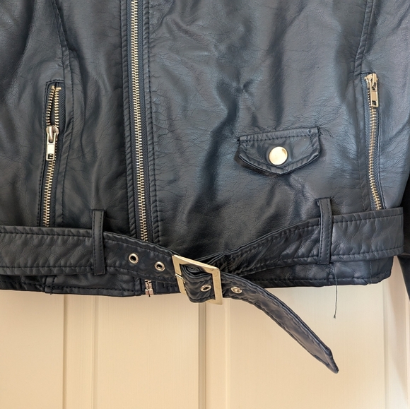 Ashley Outerwear by 26 International Vegan Motorcycle Jacket - Navy M - Picture 4 of 5